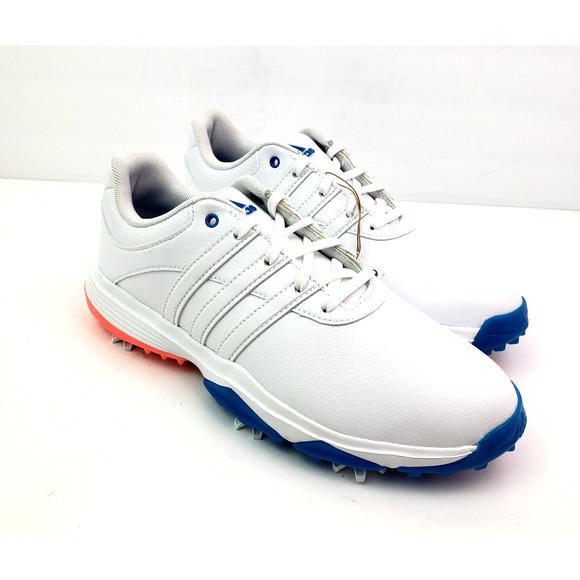 Adidas JR Tour360 22 Youth Size 6Y Womens Sz 7 White Blue Athletic Golf Shoes - Picture 1 of 12